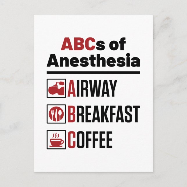 Anaesthesiologist Anaesthesiology Doctor Nurse Fun Postcard (Front)