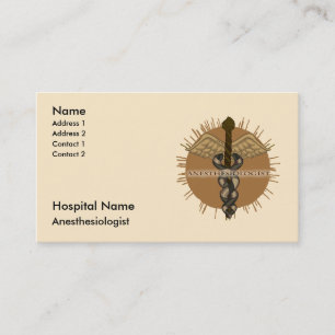 Anaesthesiologist Caduceus Appointment Card