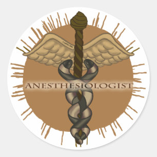 Anaesthesiologist Caduceus Classic Round Sticker