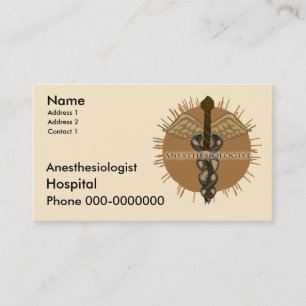 Anaesthesiologist custom name appointment card
