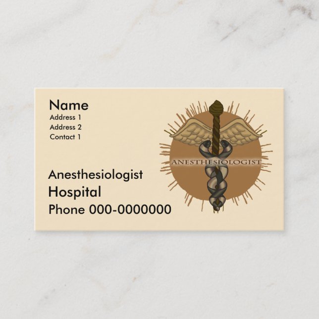 Anaesthesiologist custom name appointment card (Front)