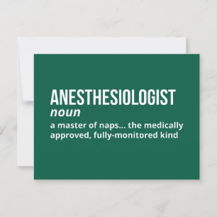 Anaesthesiologist Definition – Funny Medical Postcard