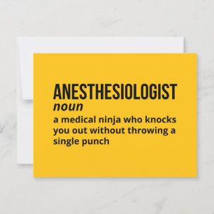 Anaesthesiologist Definition – Medical Humour Postcard