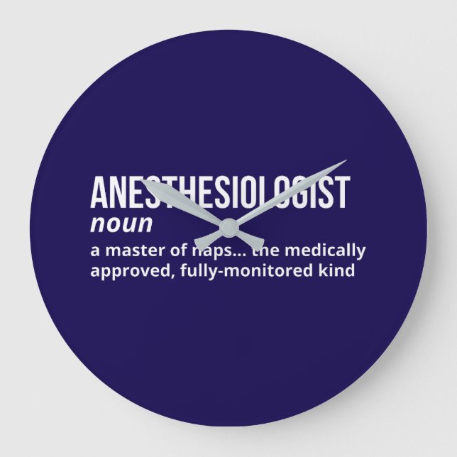 Anaesthesiologist Definition Wall Clock (Front)