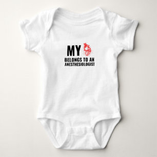 Anaesthesiologist funny heart baby bodysuit