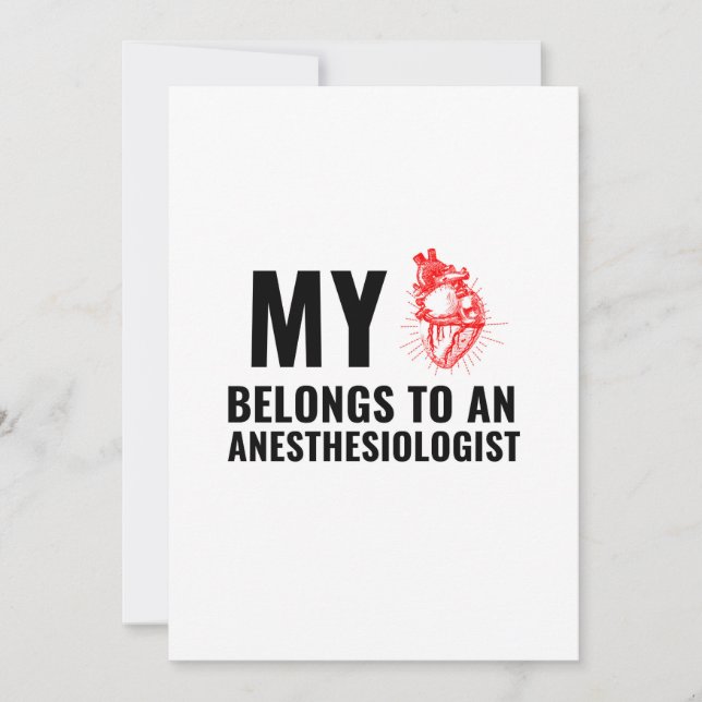 Anaesthesiologist funny heart thank you card (Front)