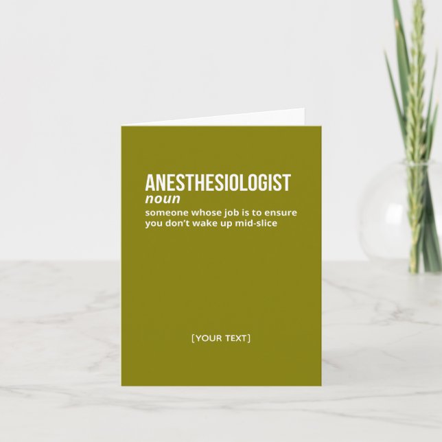 Anaesthesiologist – Humourous Definition Card (Front)