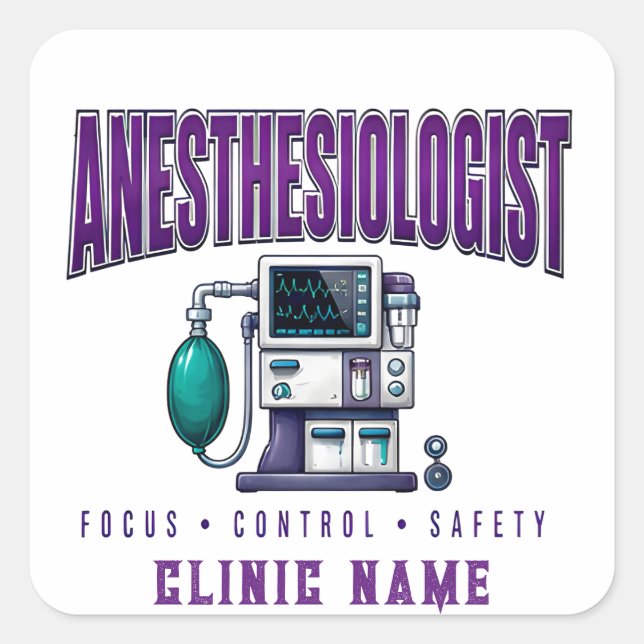 Anaesthesiologist Medical Equipment Design Square Sticker (Front)