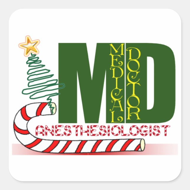 Anaesthesiologist MERRY CHRISTMAS Square Sticker (Front)