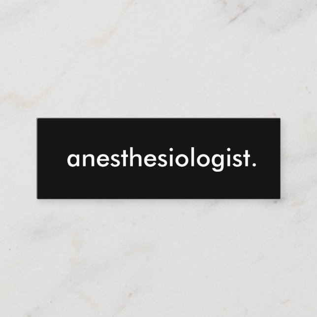 anaesthesiologist. mini business card (Front)