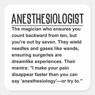 Anaesthesiologist  square sticker
