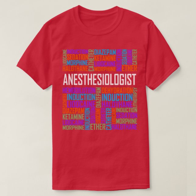 Anaesthesiologist Words T-Shirt (Design Front)