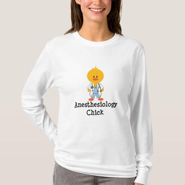 Anaesthesiology Chick Long Sleeve Tee (Front)