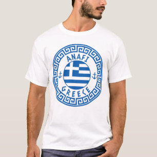 Anafi And Greece Flag Men's White T-Shirt