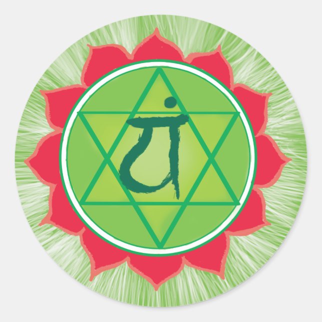 Anahata Heart Chakra Classic Round Sticker, Matte Classic Round Sticker (Front)