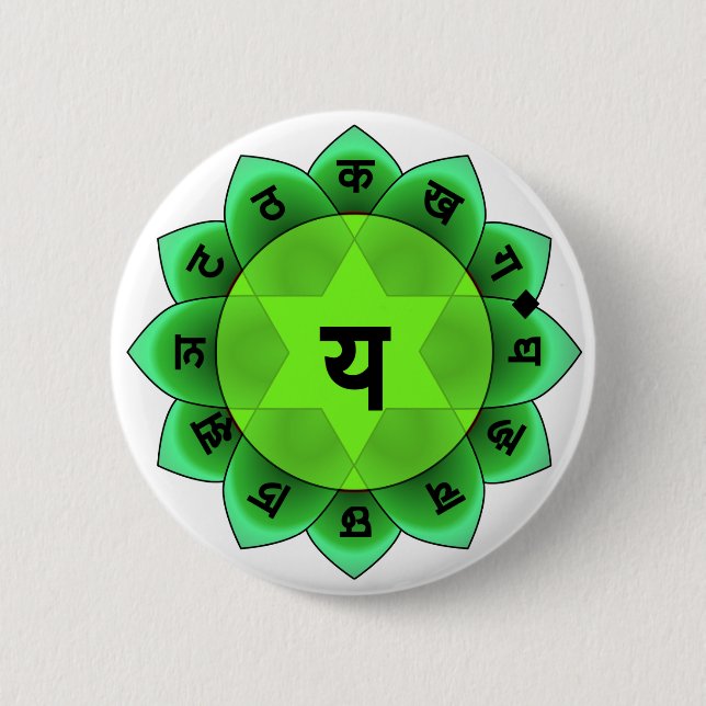 Anahata The Heart Chakra 6 Cm Round Badge (Front)