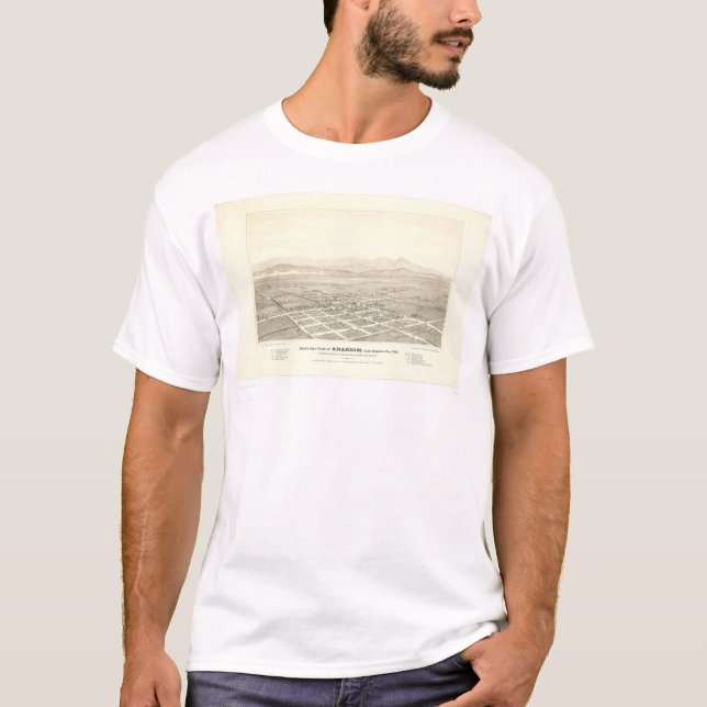 Anaheim, CA. Panoramic Map (0025A) - Restored T-Shirt (Front)