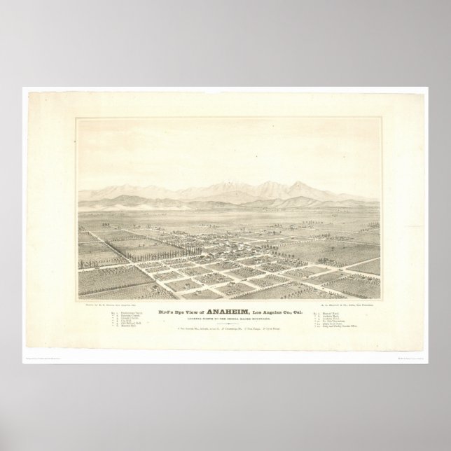 Anaheim, CA. Panoramic Map (0025A) - Unrestored Poster (Front)