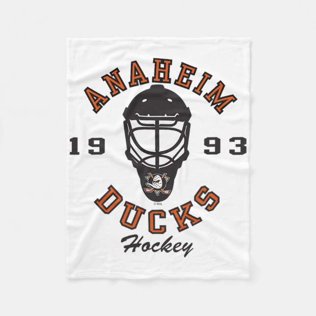 Anaheim Ducks Hockey Mask White Officially License Fleece Blanket (Front)