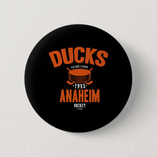 Anaheim Ducks Hockey Puck Black Officially License 6 Cm Round Badge