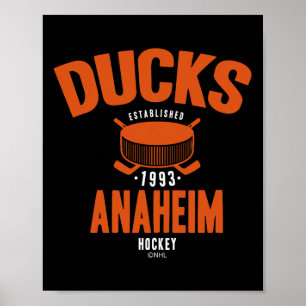 Anaheim Ducks Hockey Puck Black Officially License Poster