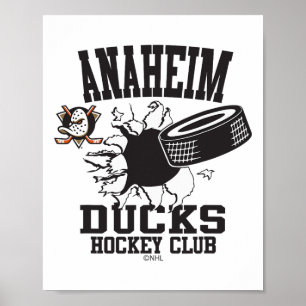 Anaheim Ducks Hockey Puck Burst Orange Officially  Poster