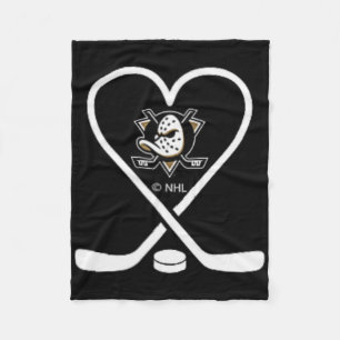 Anaheim Ducks Valentine Sticks Black Nhl Officiall Fleece Blanket