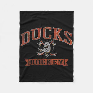 Anaheim Ducks Vintage Hockey Black Nhl Officially Fleece Blanket