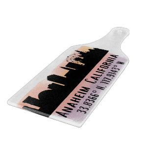 Anaheim Skyline Latitude and Longitude  Cutting Board