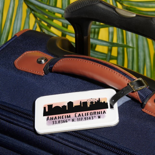 Anaheim Skyline Latitude and Longitude  Luggage Tag (Front Insitu 3)