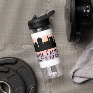 Anaheim Skyline Latitude and Longitude Water Bottle