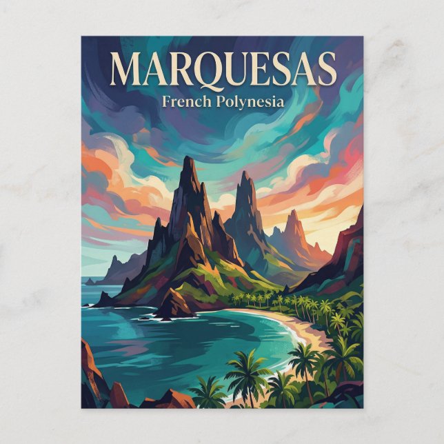 Anaho Bay French Polynesia Postcard (Front)