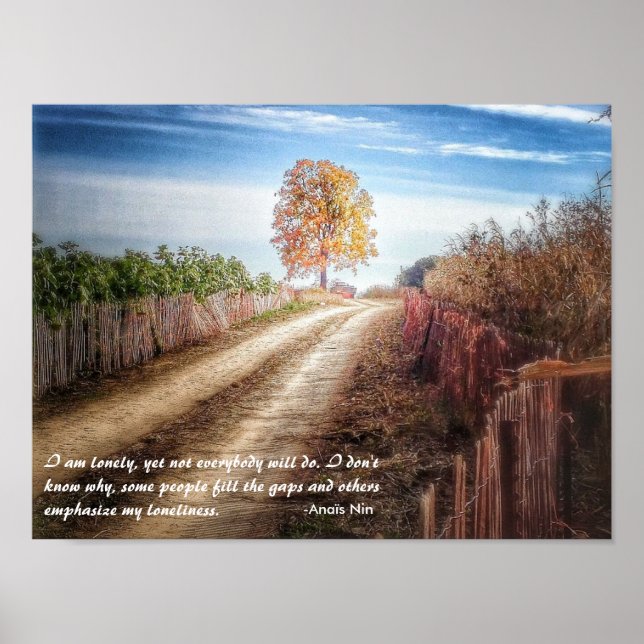 Anais Nin quote on loneliness: gorgeous wall art (Front)