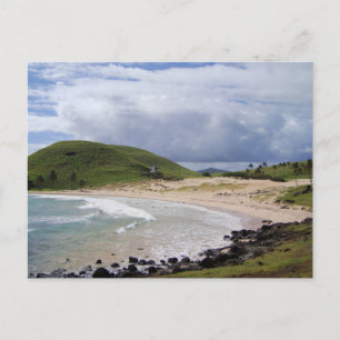 Anakena Beach, Easter Island, Chile Postcard