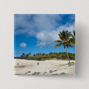 Anakena, Rapa Nui, Easter Island, Chile 15 Cm Square Badge