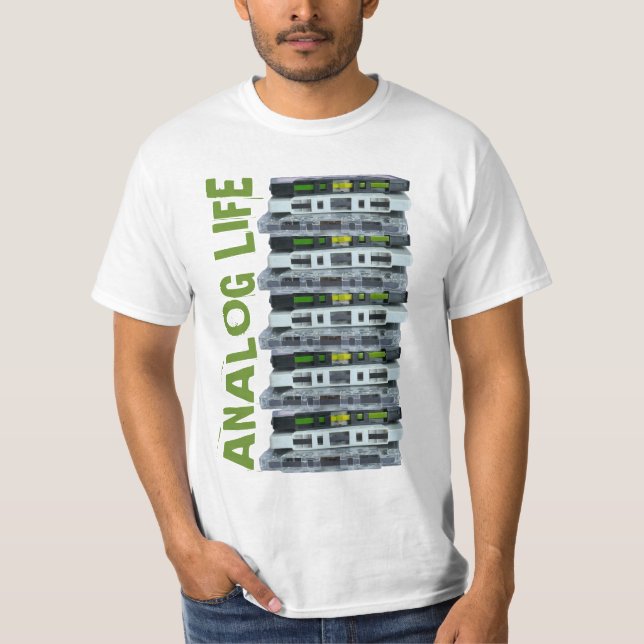 Analog Life Cassette Tape Music Lover T-Shirt (Front)