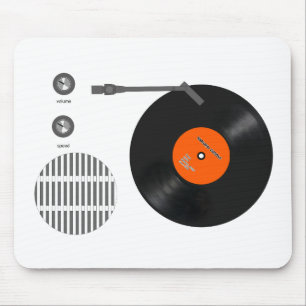 Analog record player mouse pad