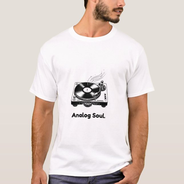 Analog Soul Vinyl T-Shirt | Minimalist Turntable (Front)