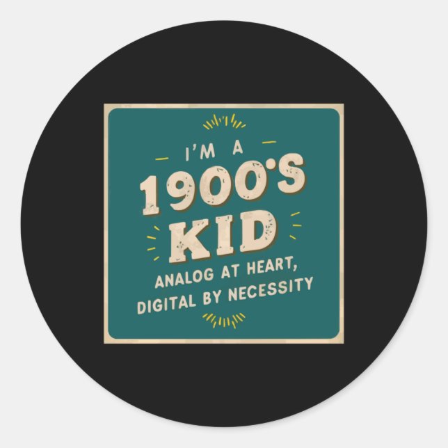 Analogue  classic round sticker (Front)