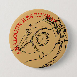 Analogue Heart Beat 7.5 Cm Round Badge