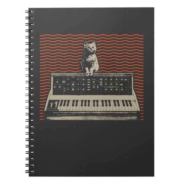 Analogue Modular Synthesizer Cat Music Producer Notebook (Front)