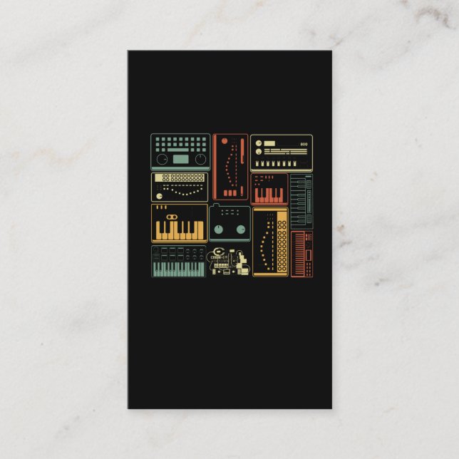 Analogue Modular Synthesizer Music Producer Keyboa Business Card (Front)