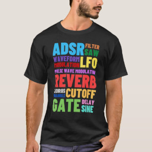 Analogue Modular Synthesizer Words Techno Rave Syn T-Shirt