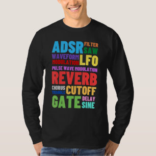 Analogue Modular Synthesizer Words Techno Rave Syn T-Shirt
