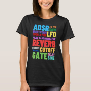 Analogue Modular Synthesizer Words Techno Rave Syn T-Shirt