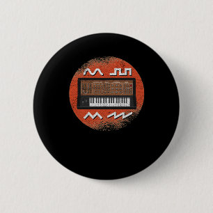 Analogue Retro Synthesizer Envelope Waveforms Synt 6 Cm Round Badge