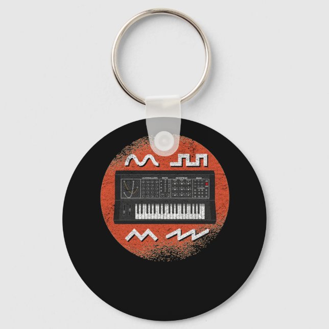 Analogue Retro Synthesizer Envelope Waveforms Synt Key Ring (Front)