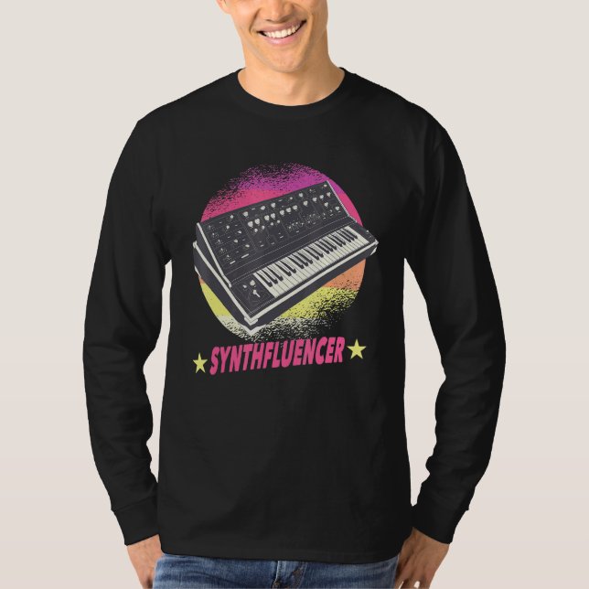 Analogue Synthesizer - Synthfluencer - Synth Retro T-Shirt (Front)