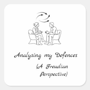 Analysing My Defences Funny Psychology Square Sticker