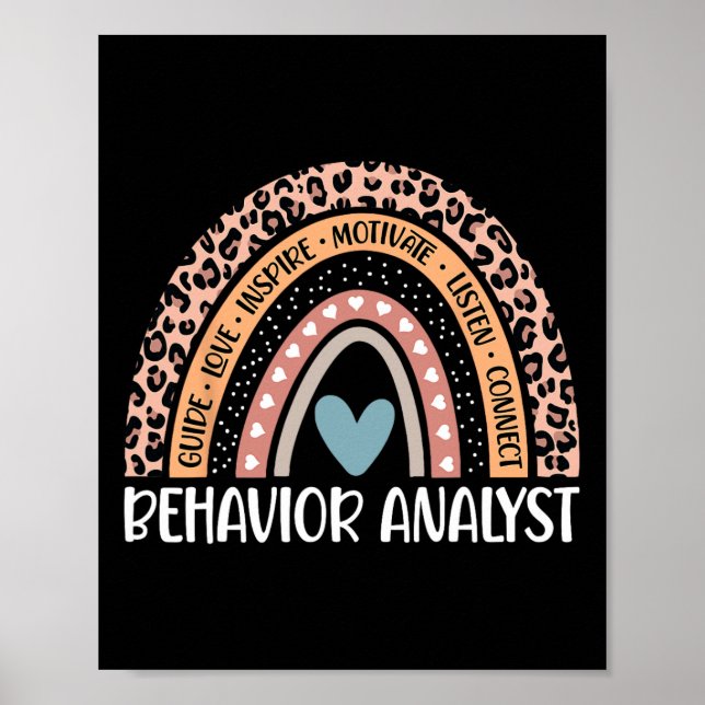 Analyst 100th Day Of School Aba Therapy Rainbow  Poster (Front)